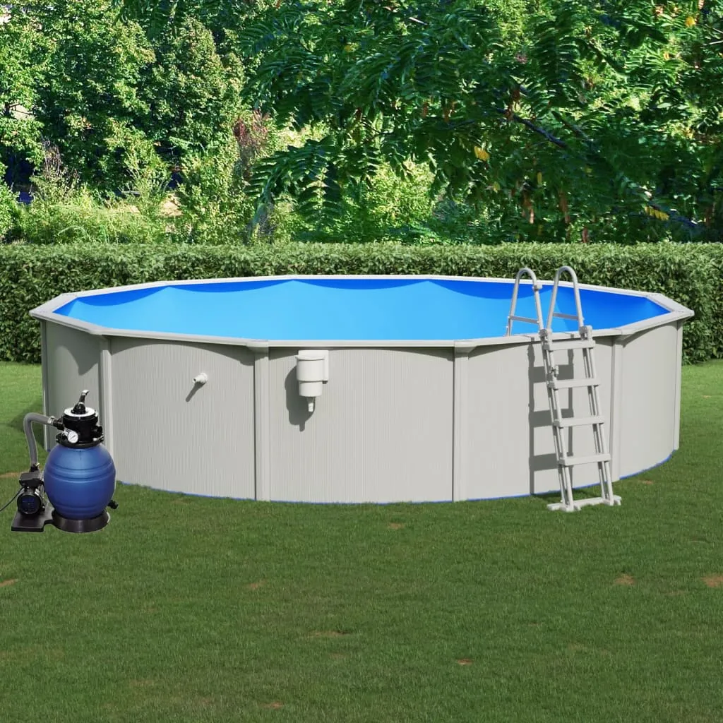 Moderner Minimalist - Pool mit Sandfilterpumpe und Leiter 550x120 cm